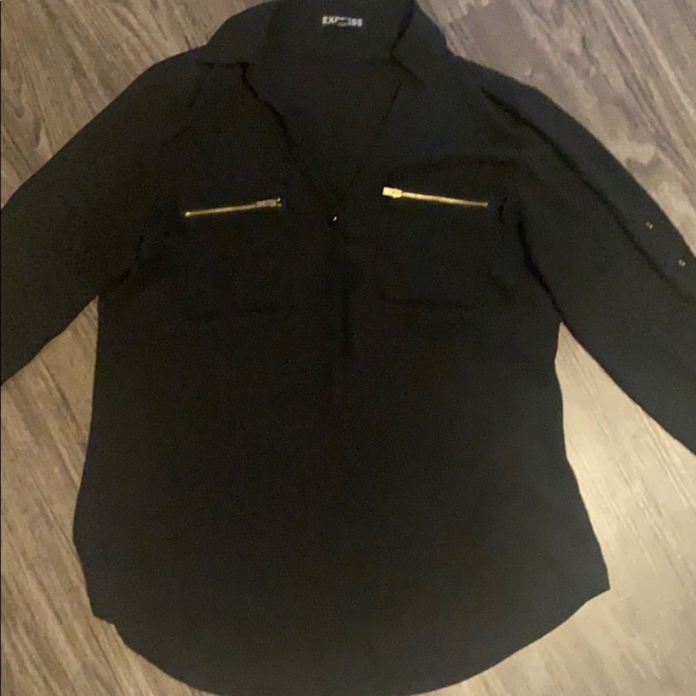 Express black portifino style blouse
